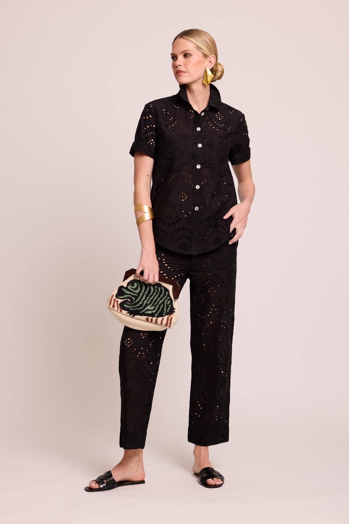 Yala Black Pyjama in EXTRA SMALL BLACK - Sustainable Fashion by KLEED LOUNGEWEAR
