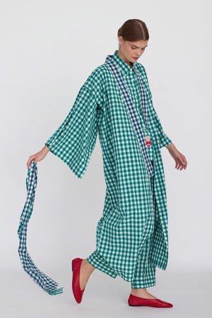 Ambar Green Kimono in S/M GREEN - Sustainable Fashion by KLEED LOUNGEWEAR