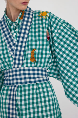 Ambar Green Kimono in S/M GREEN - Sustainable Fashion by KLEED LOUNGEWEAR