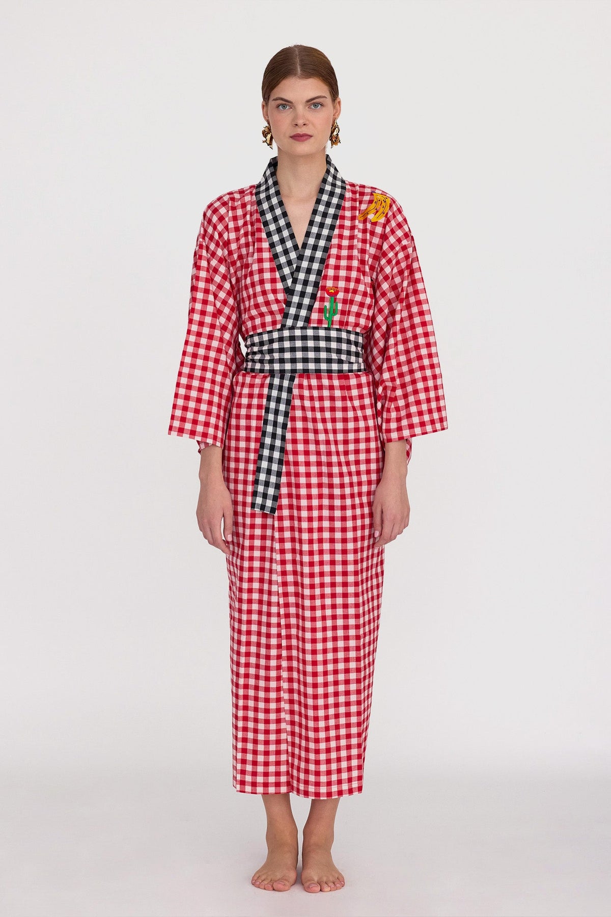 Ambar Red Kimono in S/M RED - Sustainable Fashion by KLEED LOUNGEWEAR