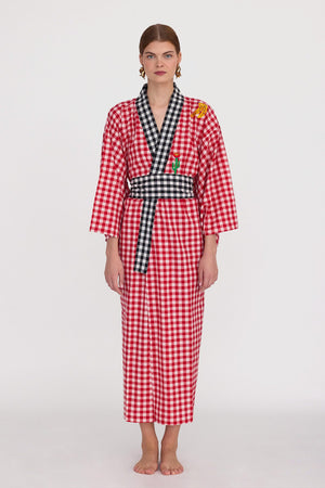 Ambar Red Kimono in S/M RED - Sustainable Fashion by KLEED LOUNGEWEAR