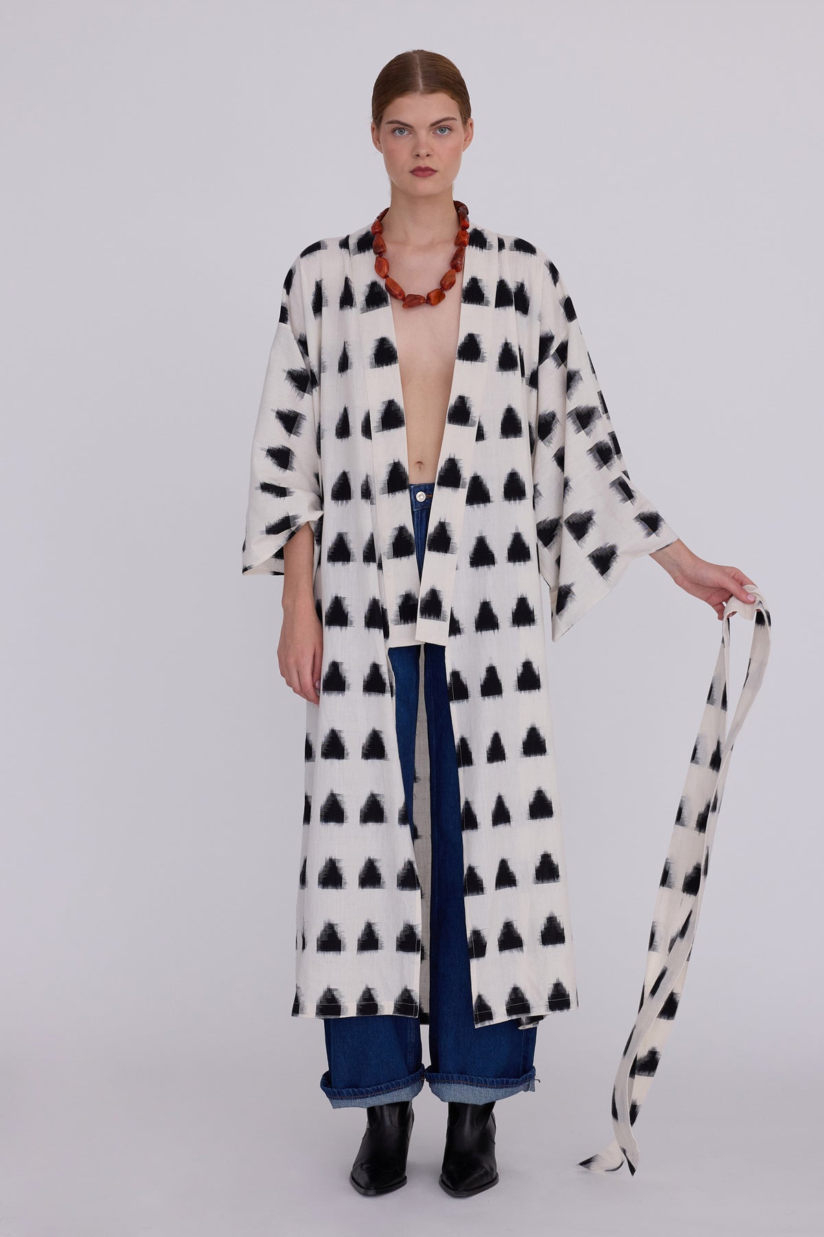 White Selva Kimono