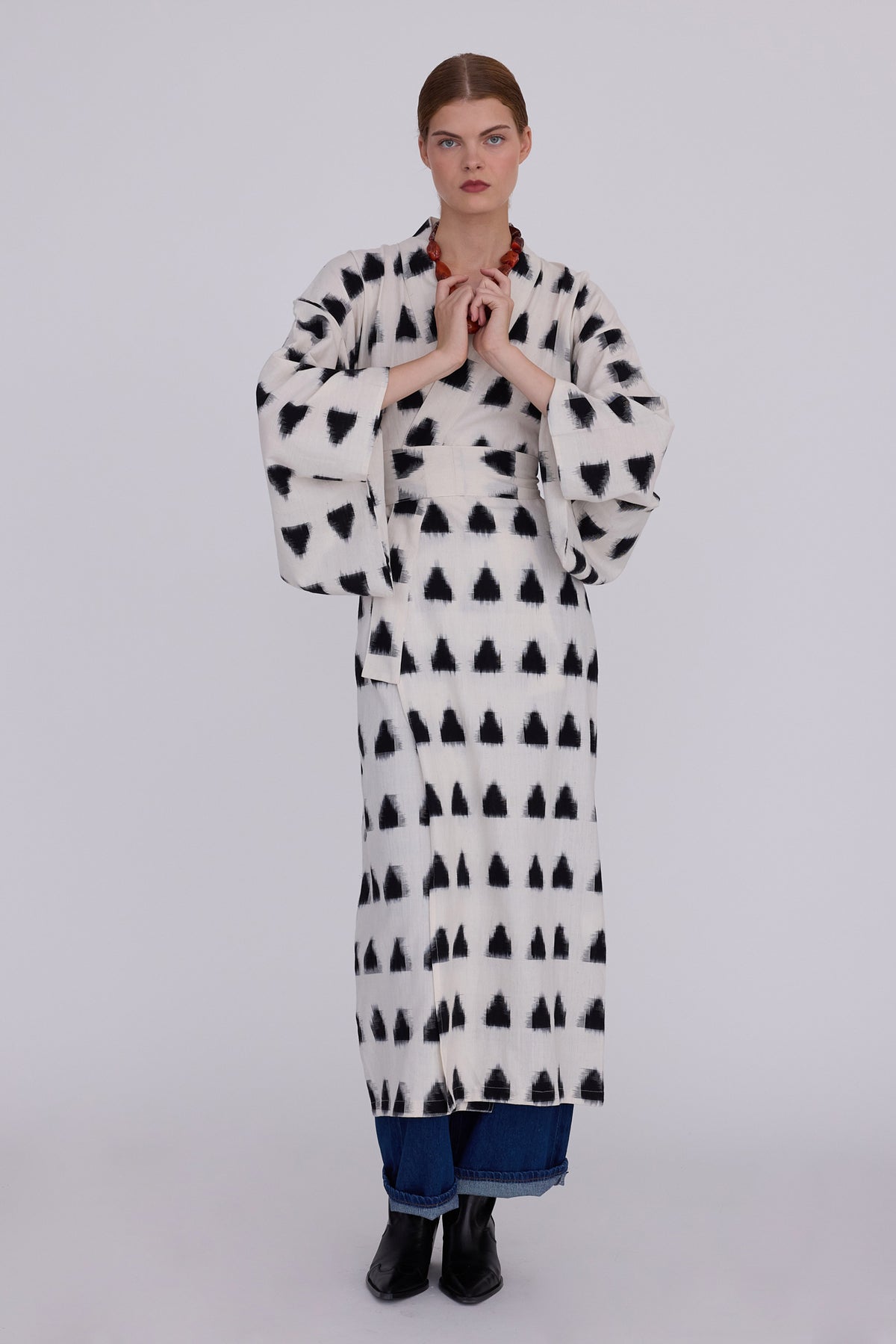 White Selva Kimono