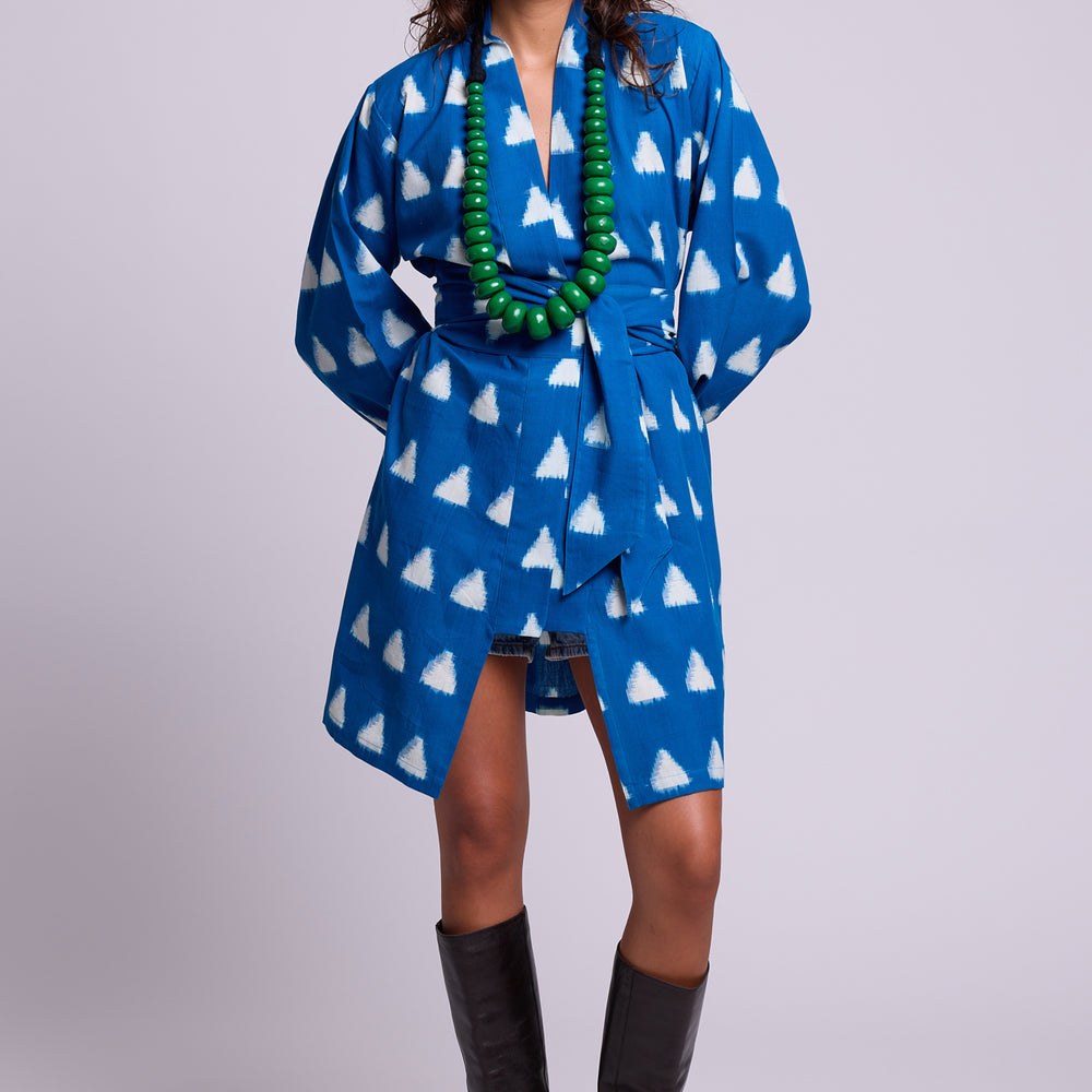 Turquoise Savannah Short Kimono [KLEED]