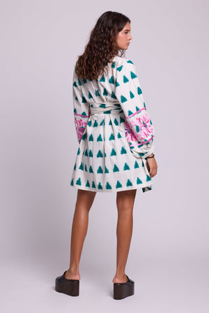 Emerald Savannah Short Kimono in XS/S GREEN - Sustainable Fashion by KLEED LOUNGEWEAR