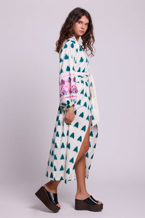 Emerald Savannah Kandy Kimono in XS/S WHITE - Sustainable Fashion by KLEED LOUNGEWEAR