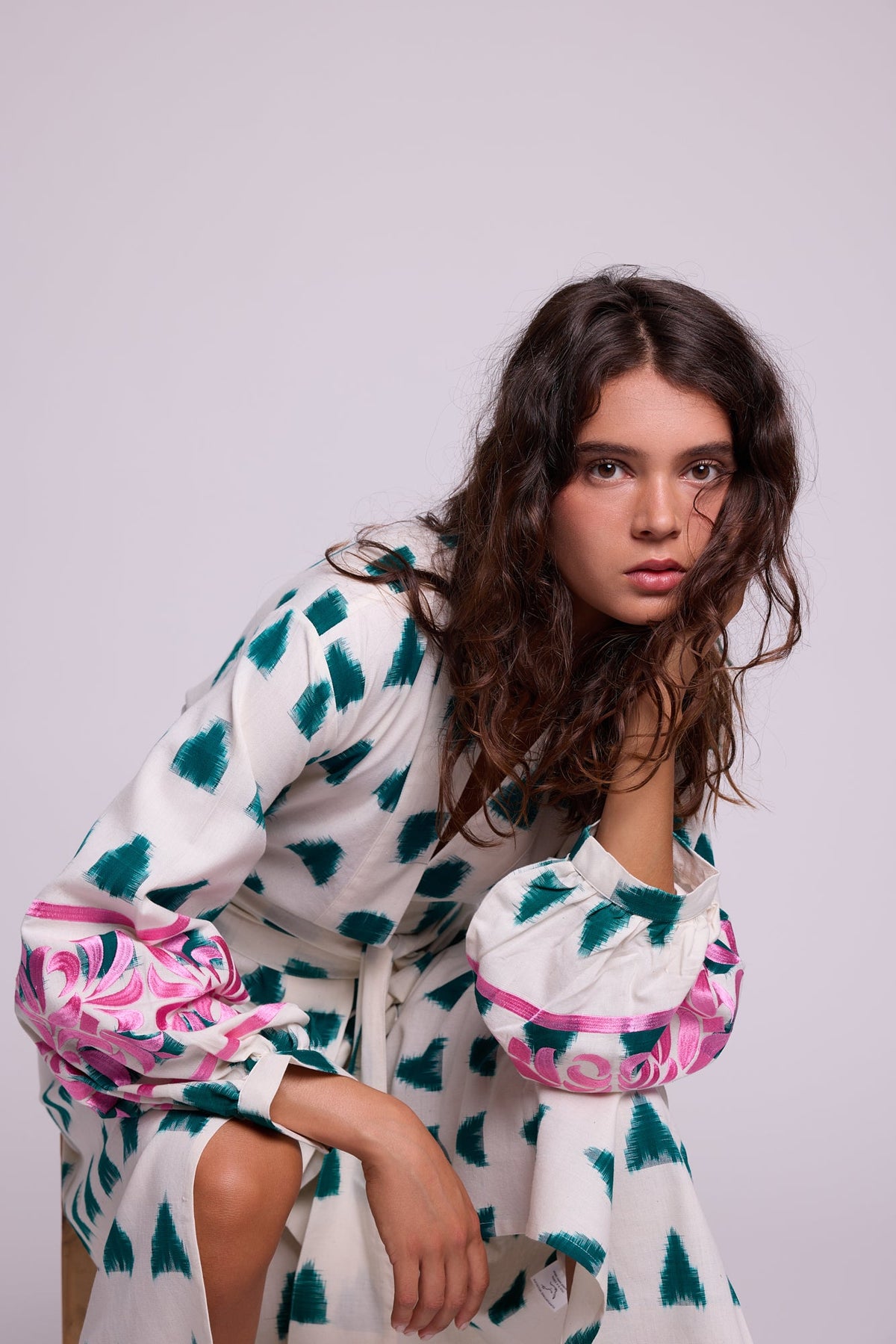 Emerald Savannah Kandy Kimono in XS/S WHITE - Sustainable Fashion by KLEED LOUNGEWEAR