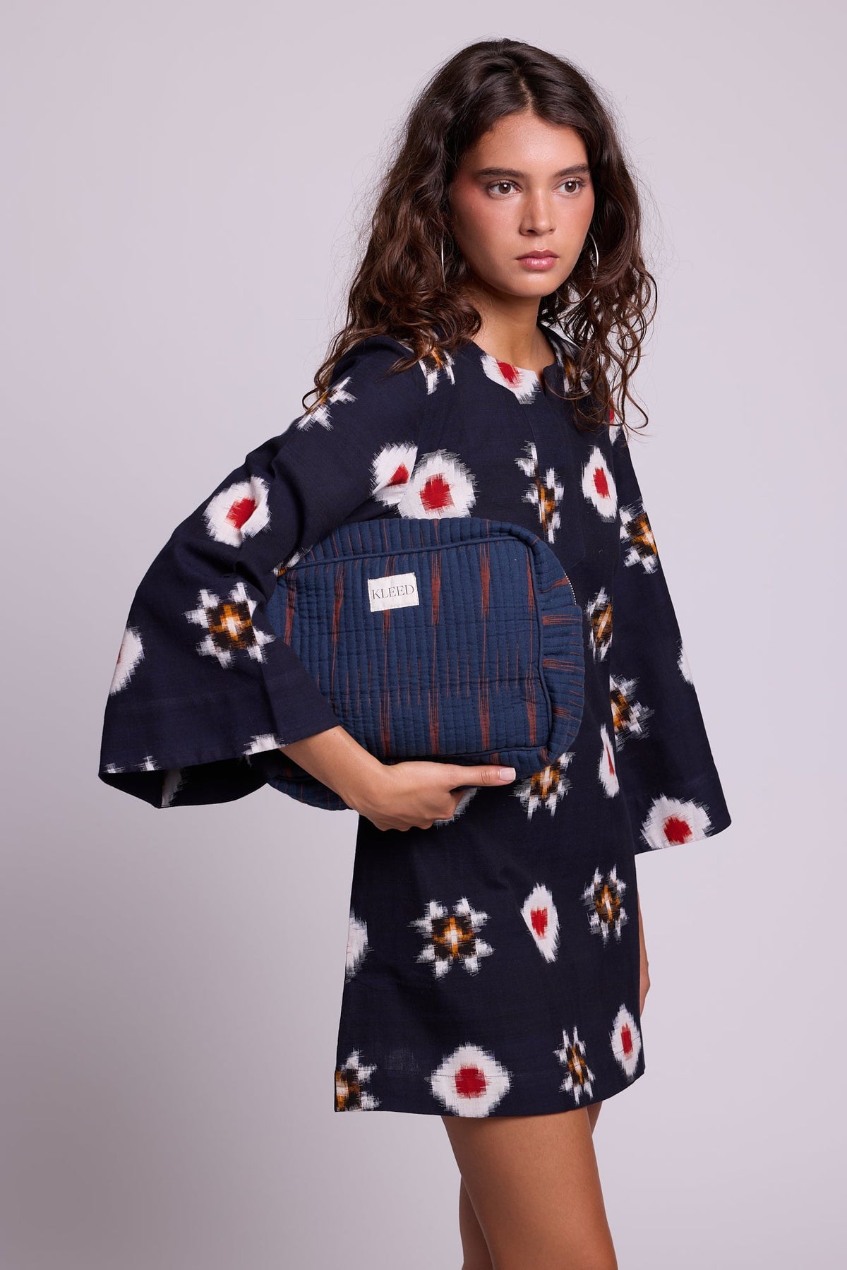 Brick Blues Midi Pouch in ONE SIZE DARK BLUE - Sustainable Fashion by KLEED LOUNGEWEAR