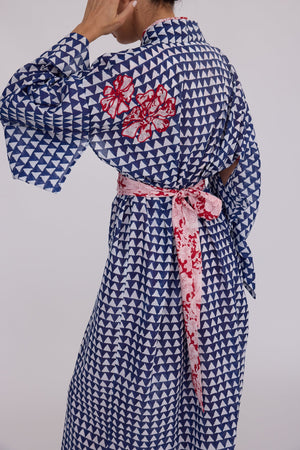 Blue Sambar Naya Kimono in XS/S BLUE - Sustainable Fashion by KLEED LOUNGEWEAR