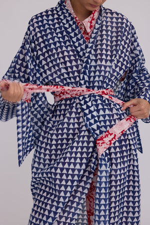 Blue Sambar Naya Kimono in XS/S BLUE - Sustainable Fashion by KLEED LOUNGEWEAR