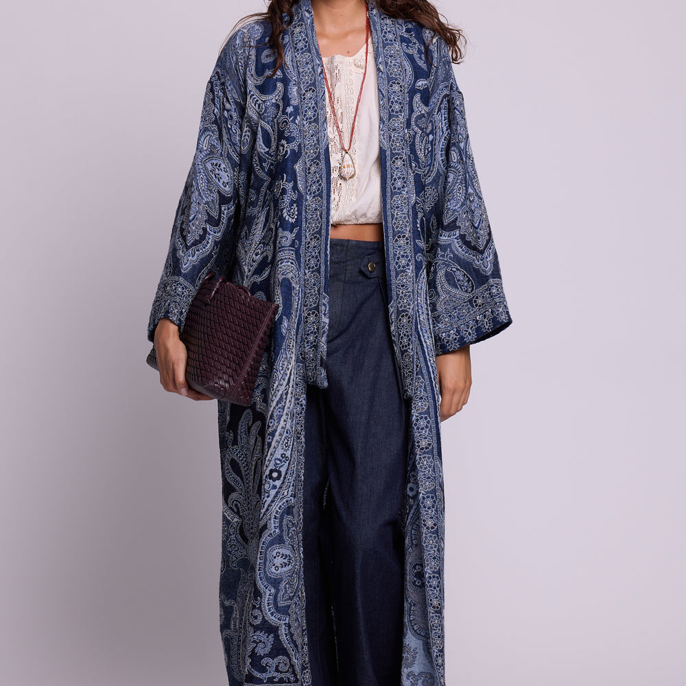 Blue Paisley Kimono Coat [KLEED]