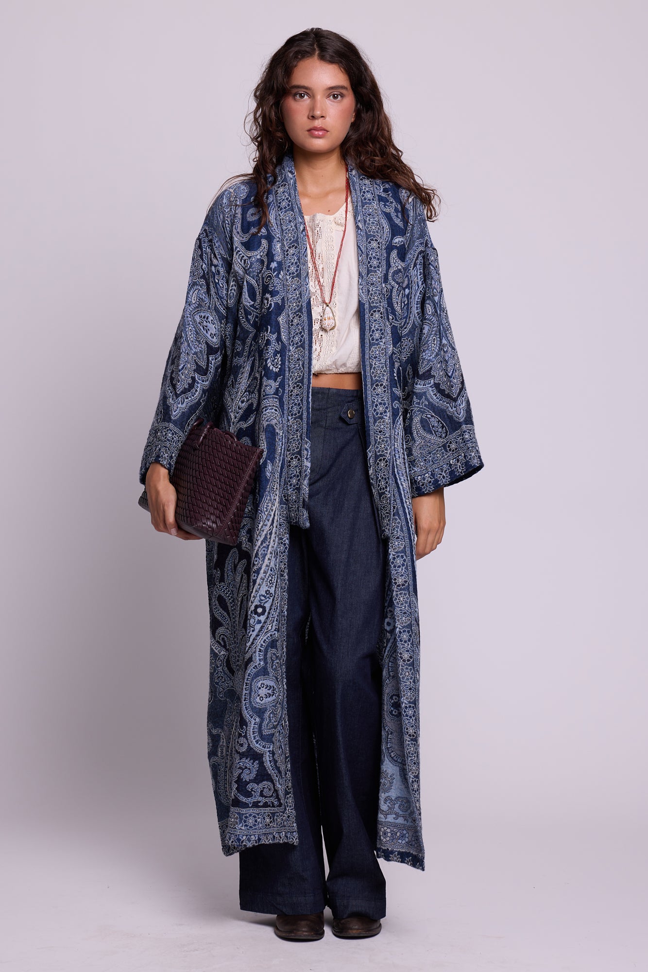 Blue Paisley Kimono Coat [KLEED]