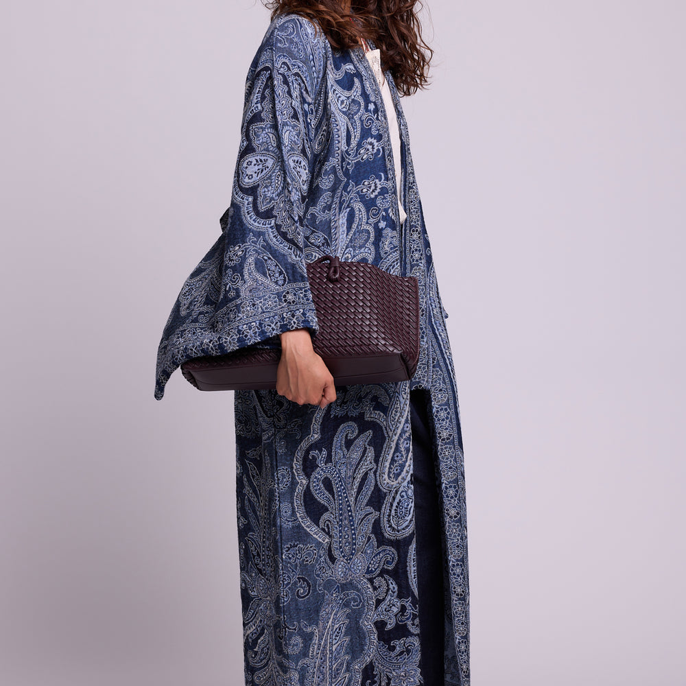 
                      
                        Blue Paisley Kimono Coat [KLEED]
                      
                    