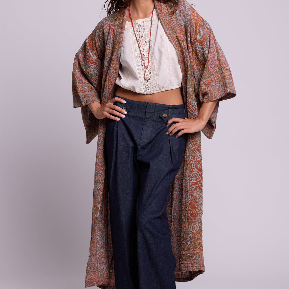 Salmon Paisley Kimono Coat [KLEED]