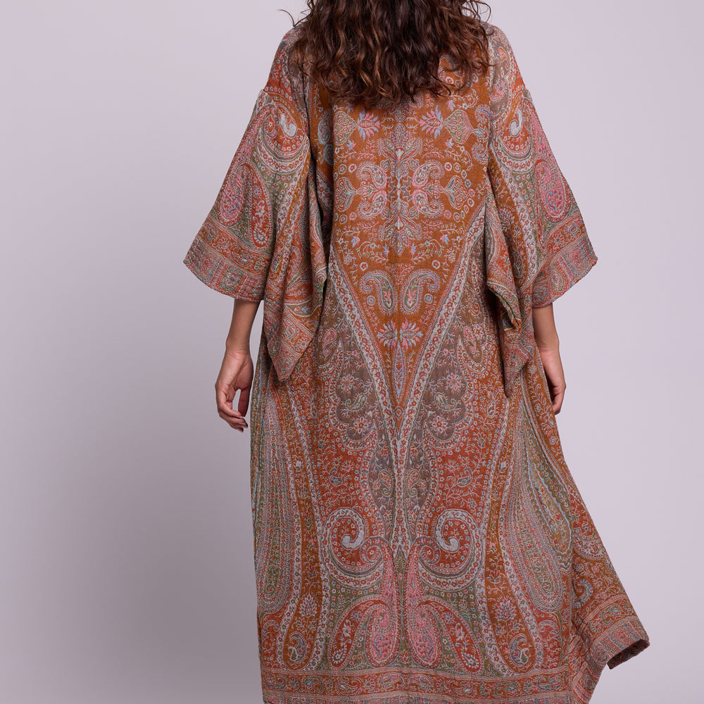 
                      
                        Salmon Paisley Kimono Coat [KLEED]
                      
                    