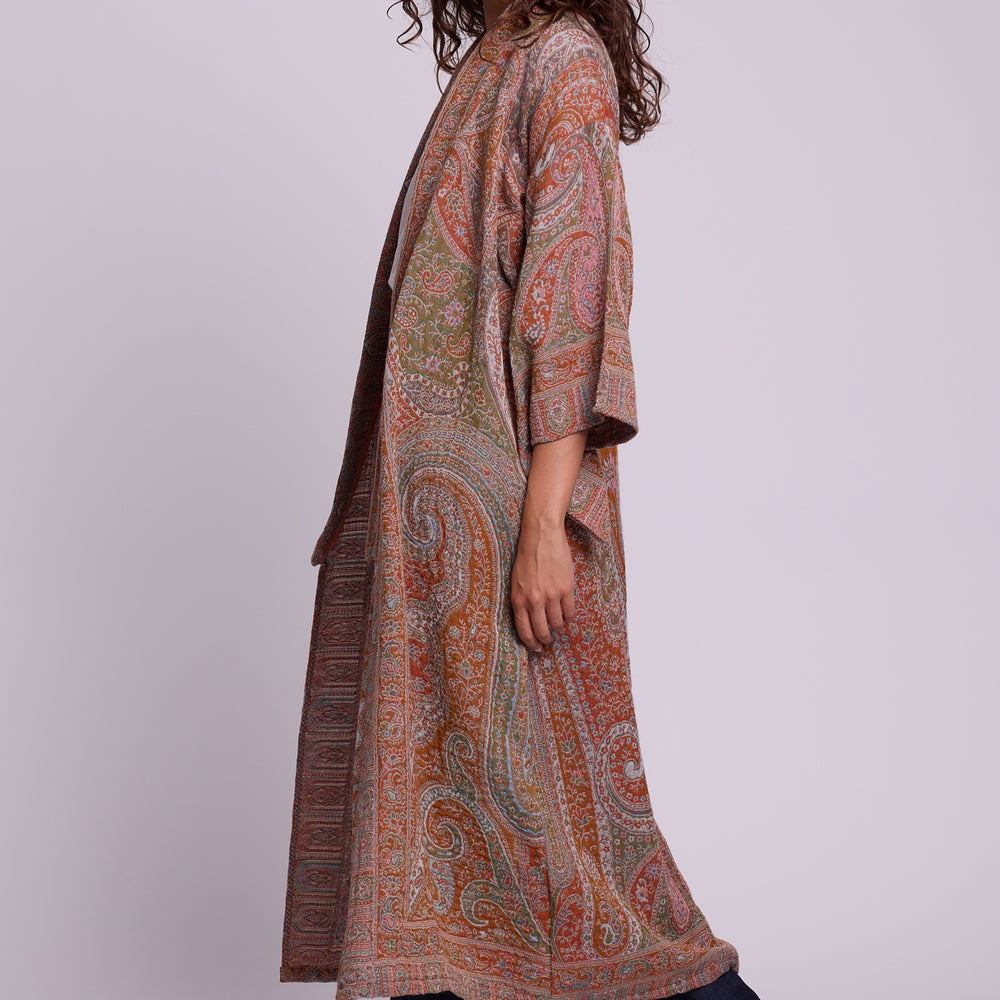 
                      
                        Salmon Paisley Kimono Coat [KLEED]
                      
                    
