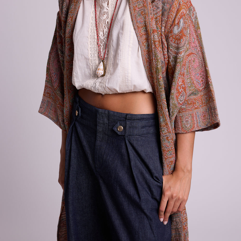 
                      
                        Salmon Paisley Kimono Coat [KLEED]
                      
                    