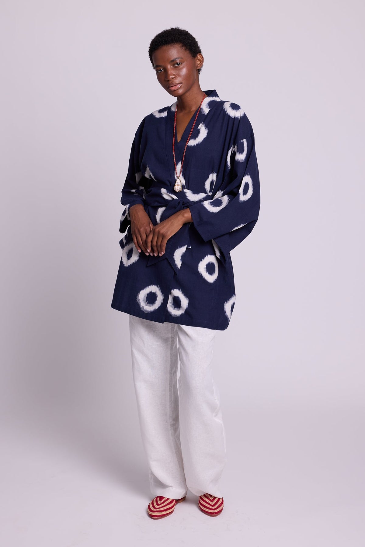 Blue Manda Short Kimono in S/M DARK BLUE - Sustainable Fashion by KLEED LOUNGEWEAR