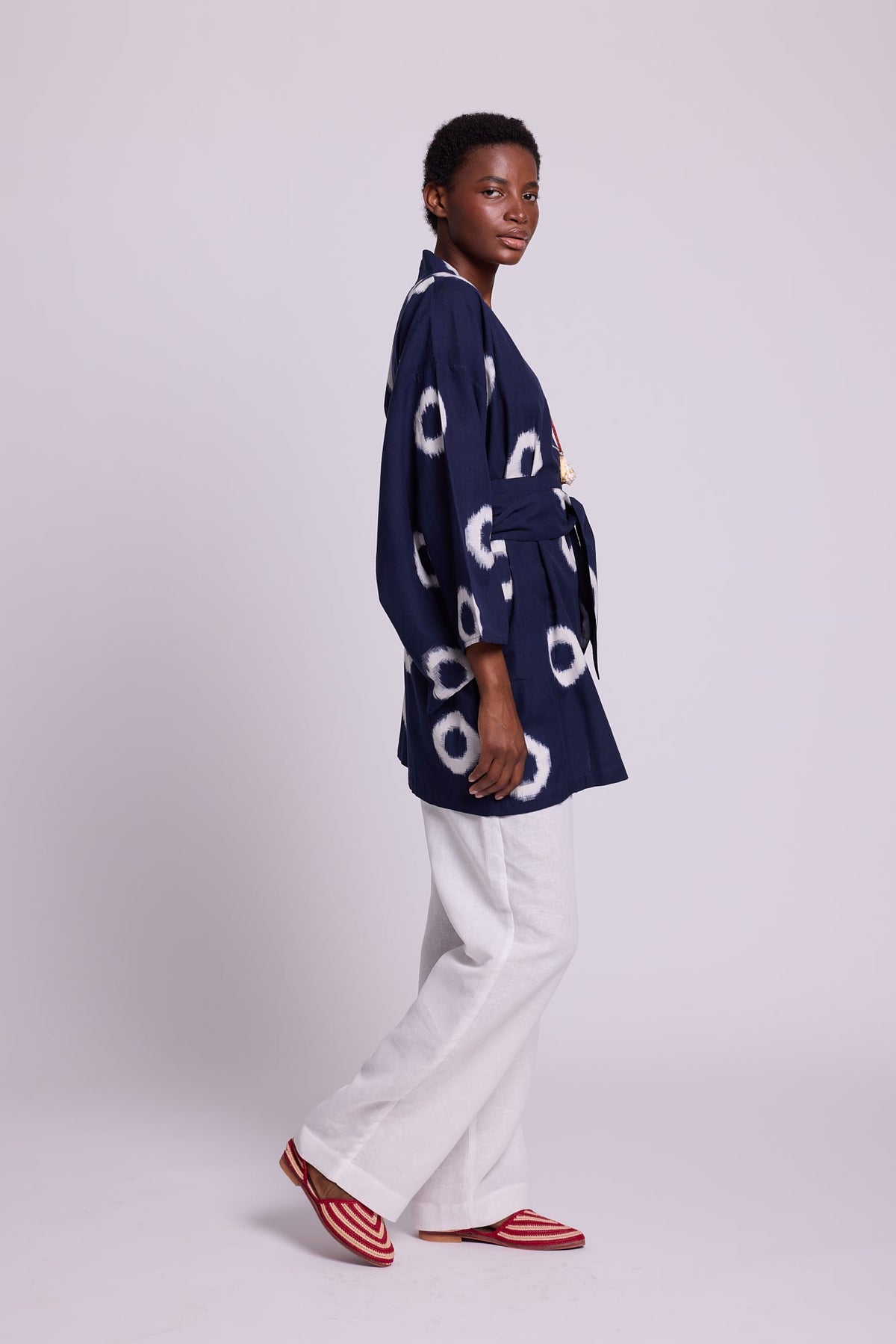 Blue Manda Short Kimono in S/M DARK BLUE - Sustainable Fashion by KLEED LOUNGEWEAR