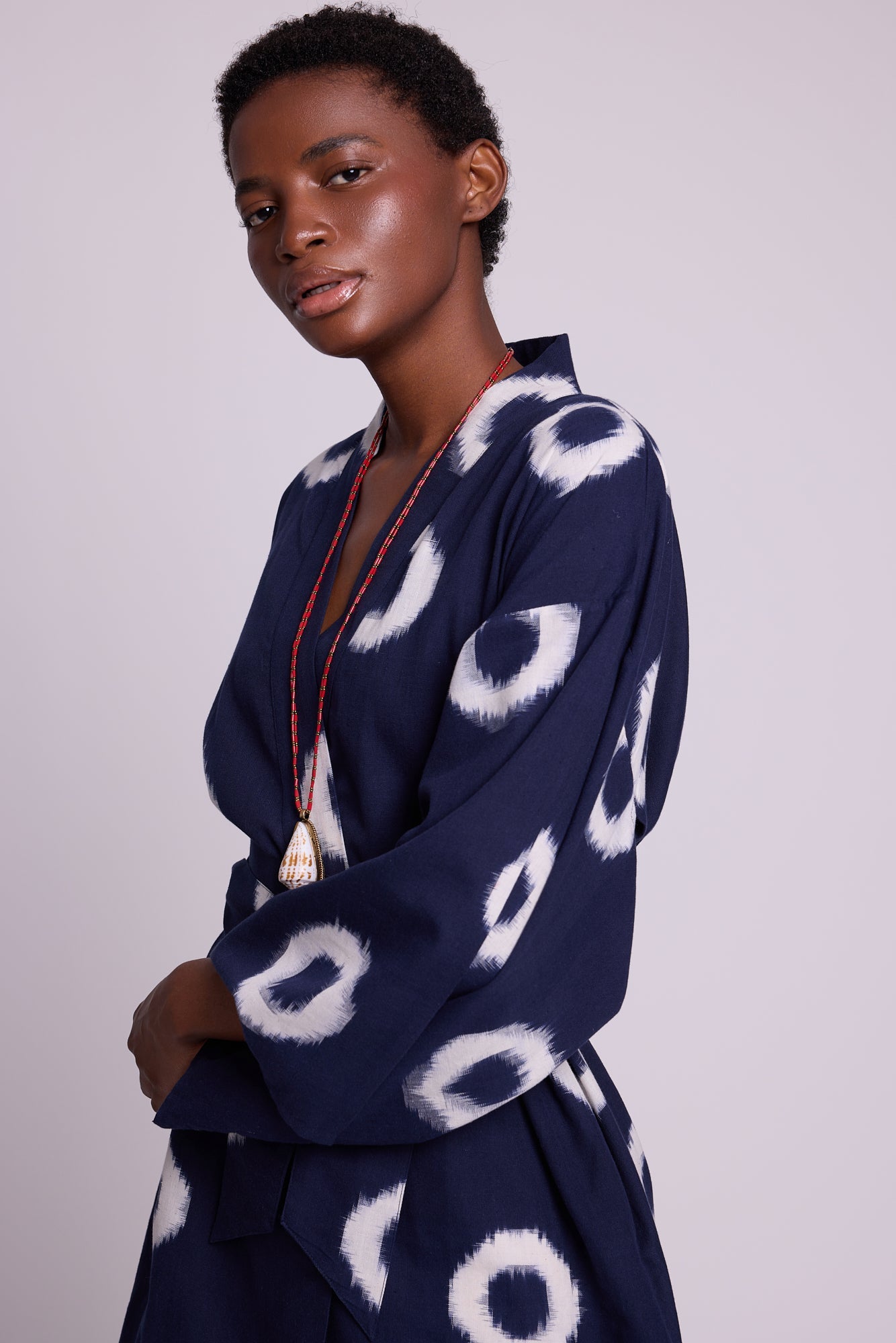 Blue Manda Short Kimono