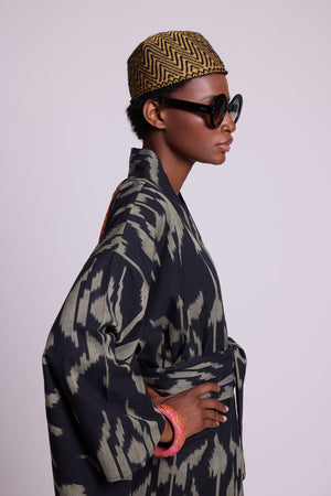 Congo Palm Kimono in XS/S BLACK - Sustainable Fashion by KLEED LOUNGEWEAR