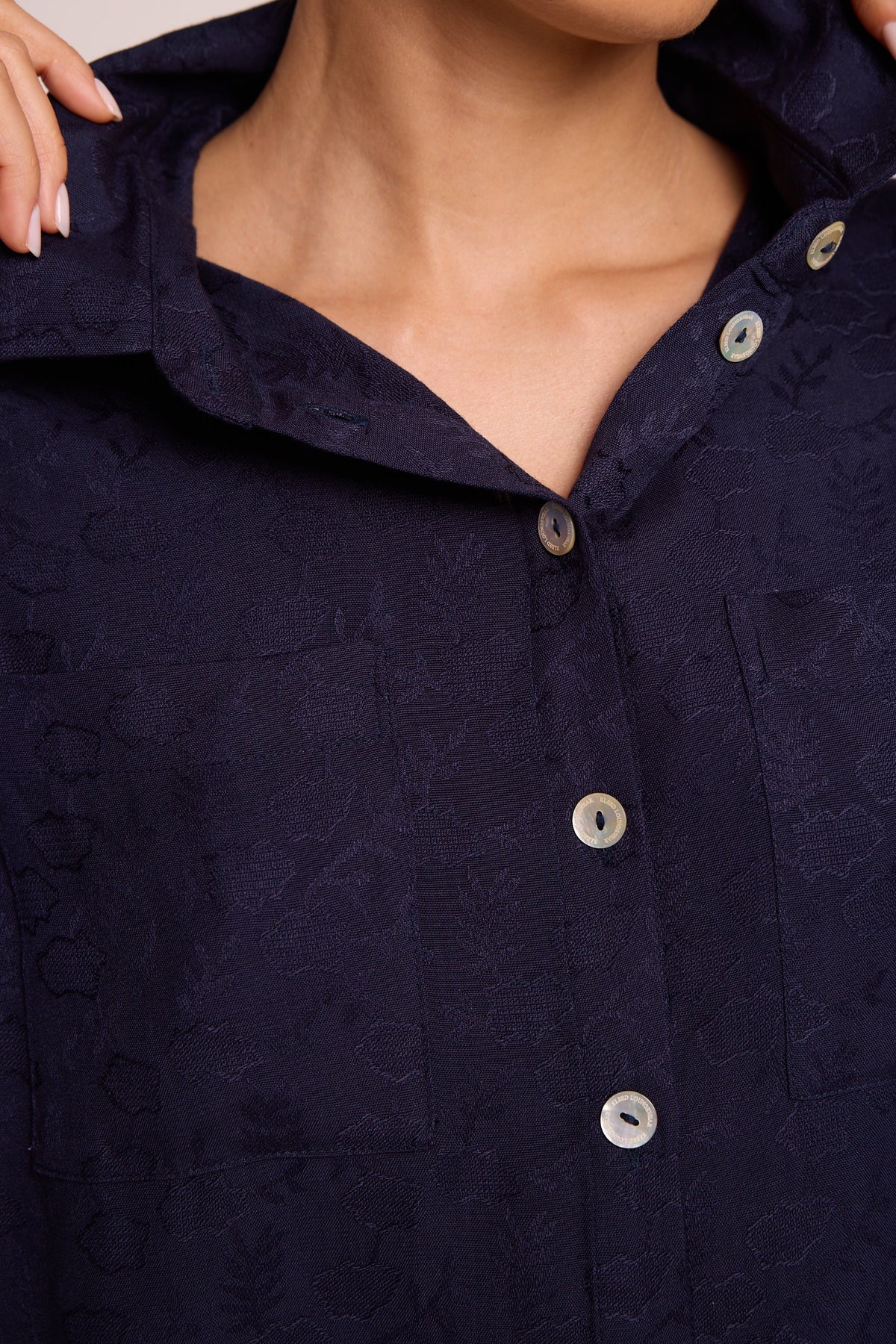 Jackie Blue Pyjama in EXTRA SMALL DARK BLUE - Sustainable Fashion by KLEED LOUNGEWEAR