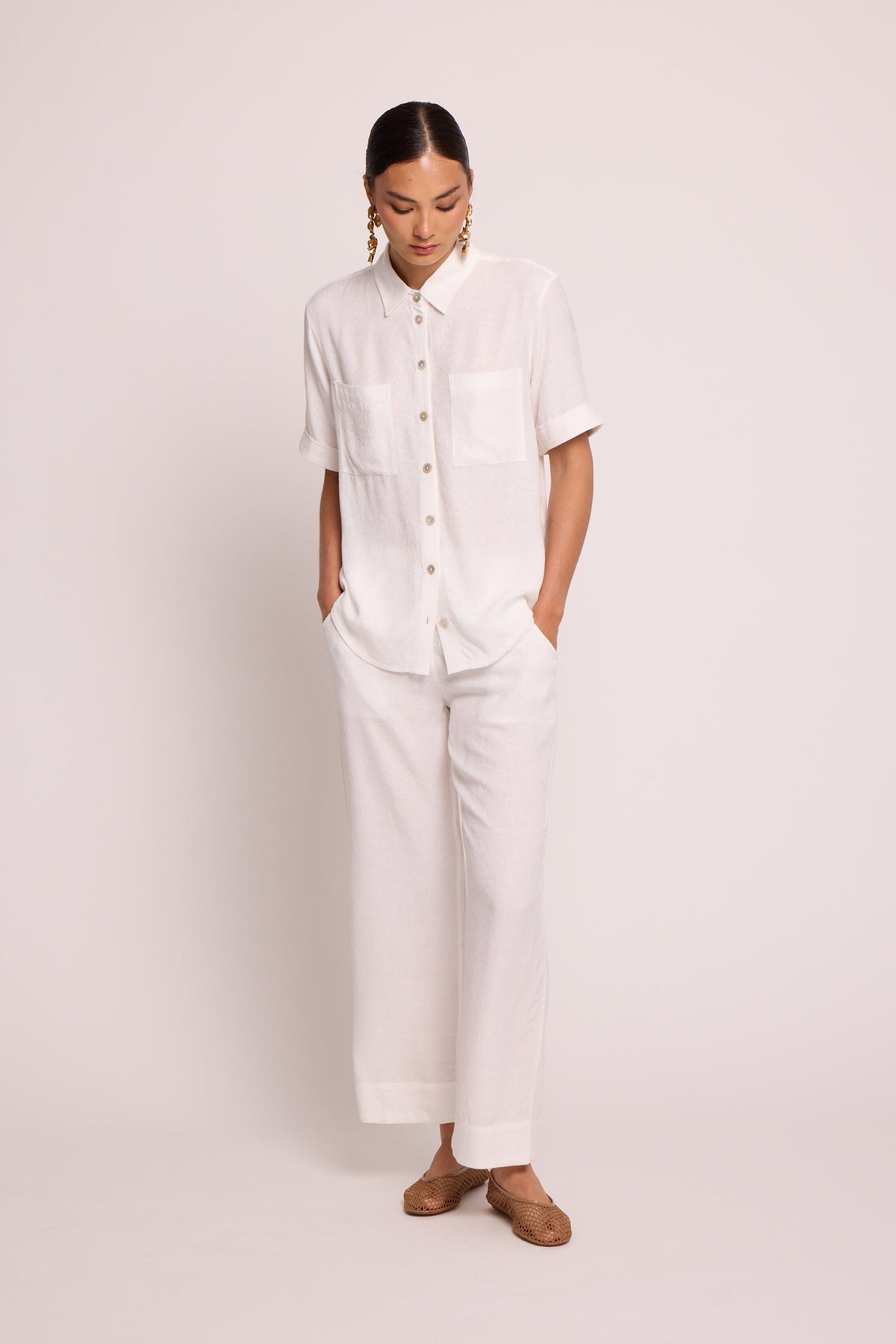 Jackie White Pyjama in EXTRA SMALL WHITE - Sustainable Fashion by KLEED LOUNGEWEAR