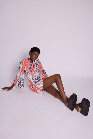 Naala Tangerine Dress in SMALL TANGERINE - Sustainable Fashion by KLEED LOUNGEWEAR