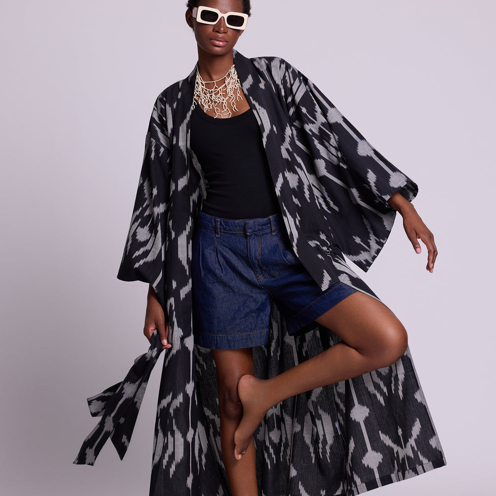Grey Congo Palm Kimono [KLEED]