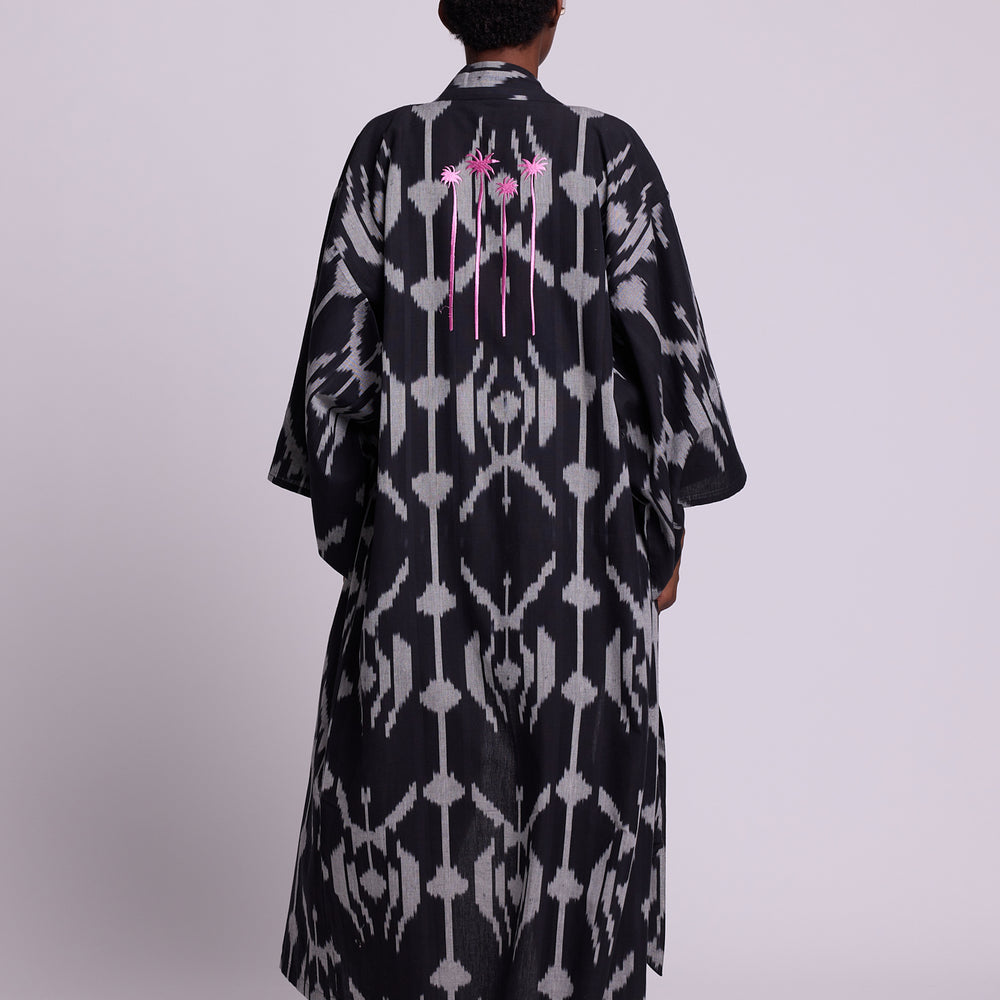 Grey Congo Palm Kimono [KLEED]