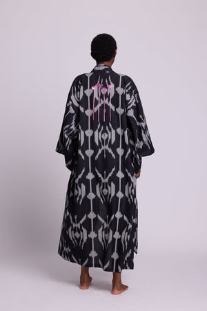 Grey Congo Palm Kimono in XS/S GREY - Sustainable Fashion by KLEED LOUNGEWEAR