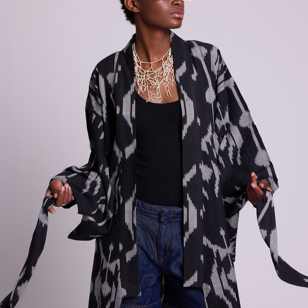 
                      
                        Grey Congo Palm Kimono [KLEED]
                      
                    