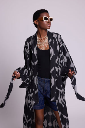 Grey Congo Palm Kimono in XS/S GREY - Sustainable Fashion by KLEED LOUNGEWEAR