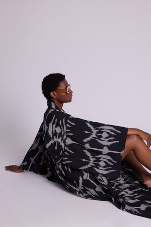 Grey Congo Palm Kimono in XS/S GREY - Sustainable Fashion by KLEED LOUNGEWEAR