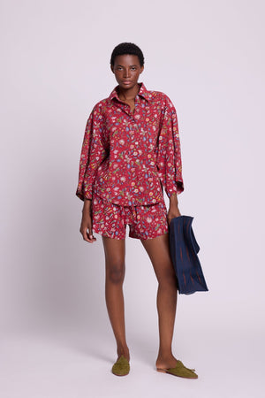 Naula Red Pyjama in XS/S RED - Sustainable Fashion by KLEED LOUNGEWEAR