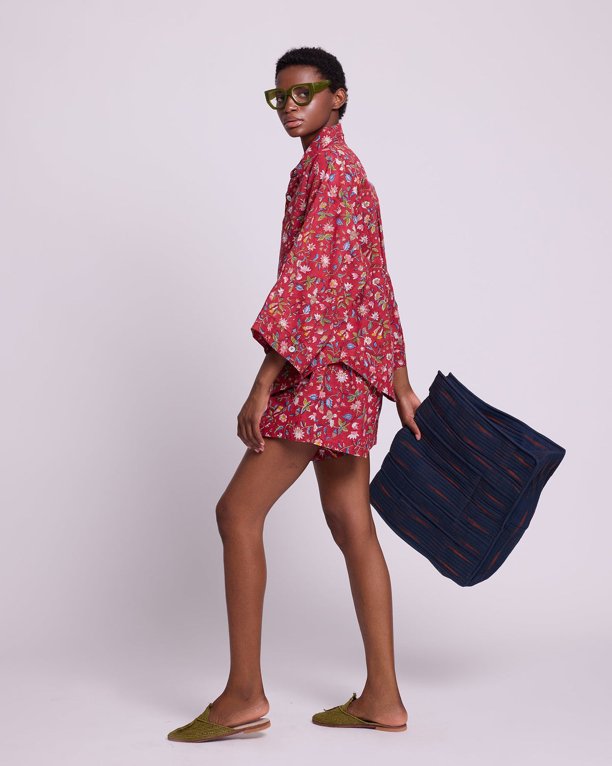 Brick Blues Tote Bag in ONE SIZE DARK BLUE - Sustainable Fashion by KLEED LOUNGEWEAR