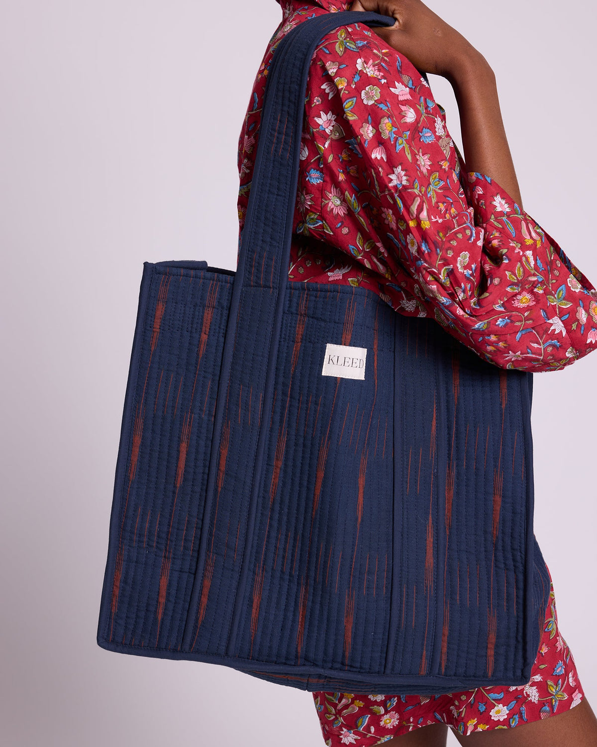 Brick Blues Tote Bag in ONE SIZE DARK BLUE - Sustainable Fashion by KLEED LOUNGEWEAR