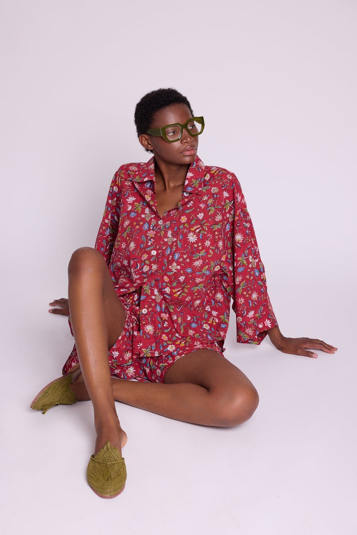 Naula Red Pyjama in XS/S RED - Sustainable Fashion by KLEED LOUNGEWEAR
