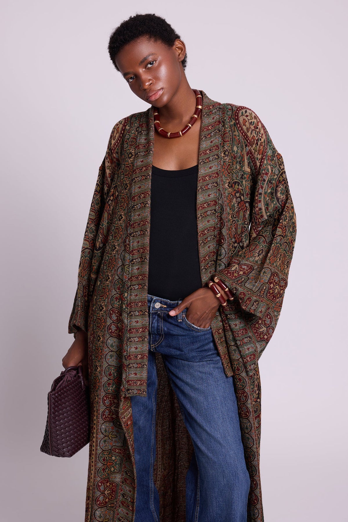 Autumn Paisley Kimono Coat in S/M MULTI - COLOR - Sustainable Fashion by KLEED LOUNGEWEAR