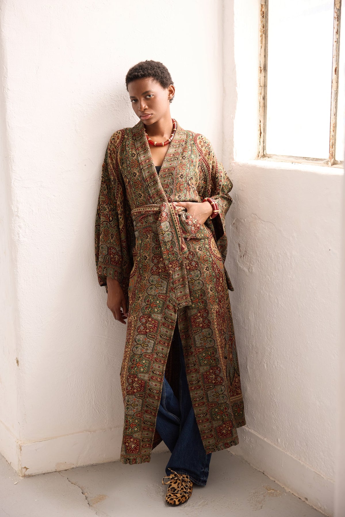 Autumn Paisley Kimono Coat in S/M MULTI - COLOR - Sustainable Fashion by KLEED LOUNGEWEAR