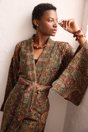Autumn Paisley Kimono Coat in S/M MULTI - COLOR - Sustainable Fashion by KLEED LOUNGEWEAR