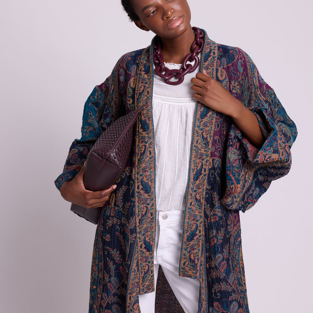 
                      
                        Fuccia Paisley Kimono Coat [KLEED]
                      
                    