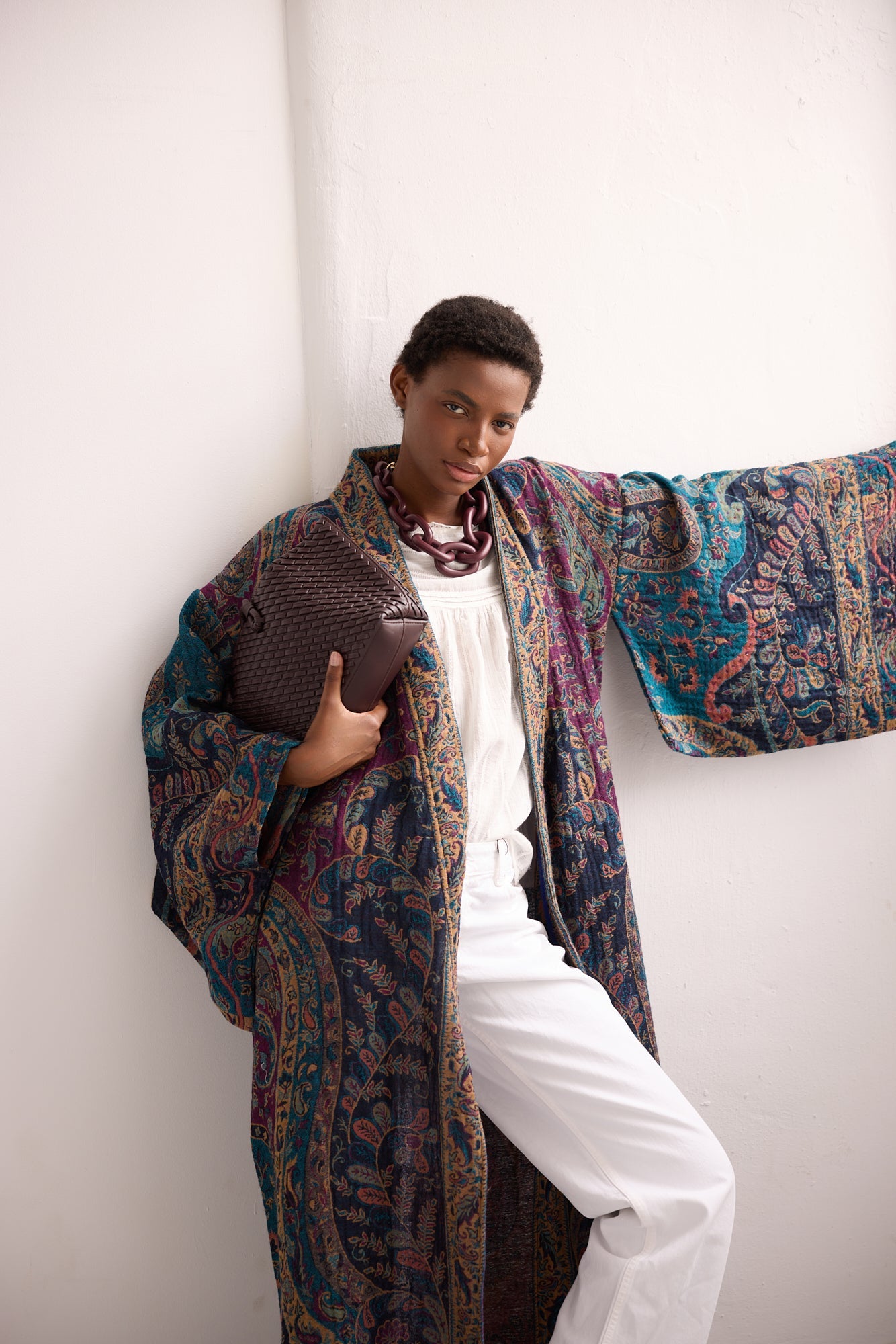 Fuccia Paisley Kimono Coat – KLEED LOUNGEWEAR