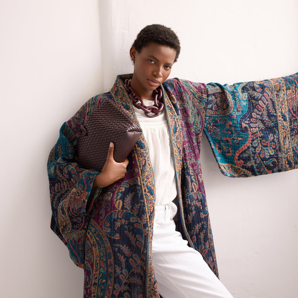 
                      
                        Fuccia Paisley Kimono Coat [KLEED]
                      
                    