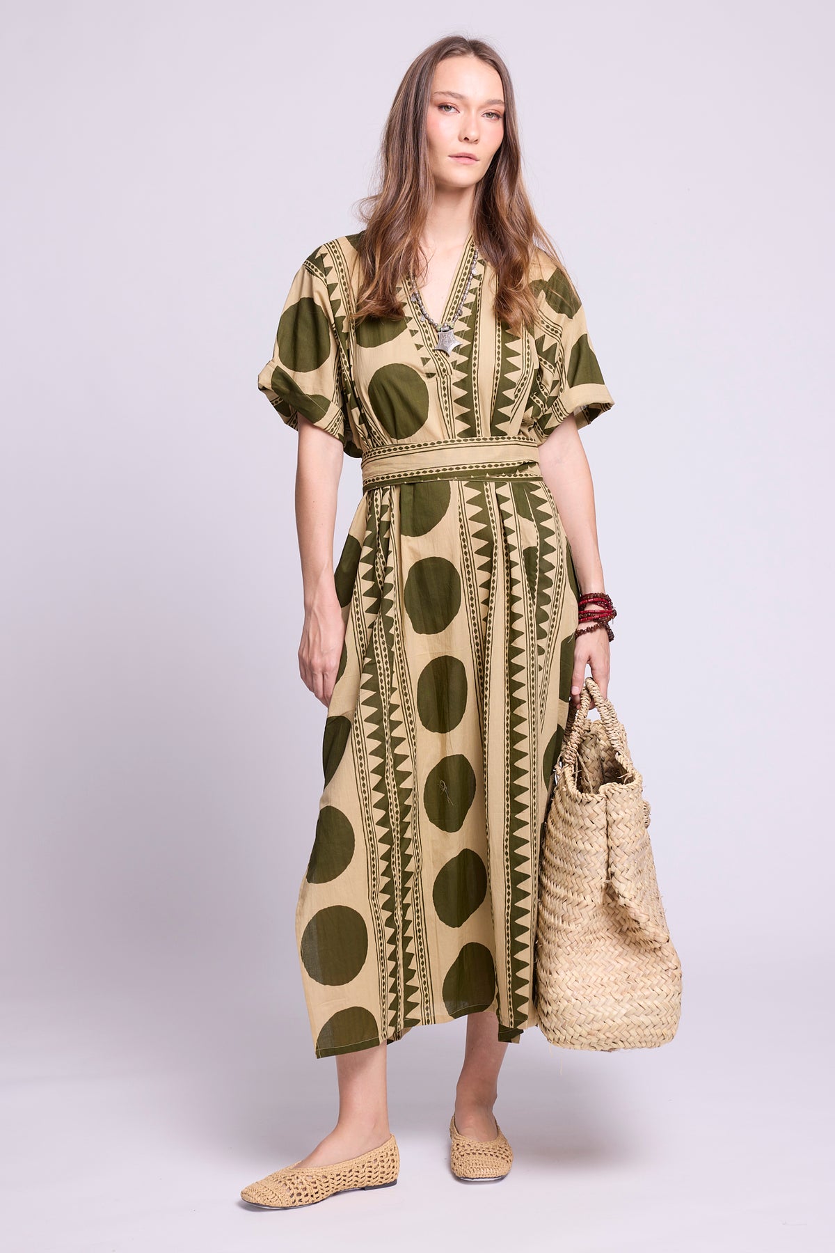 Khaki Geo Kaftan