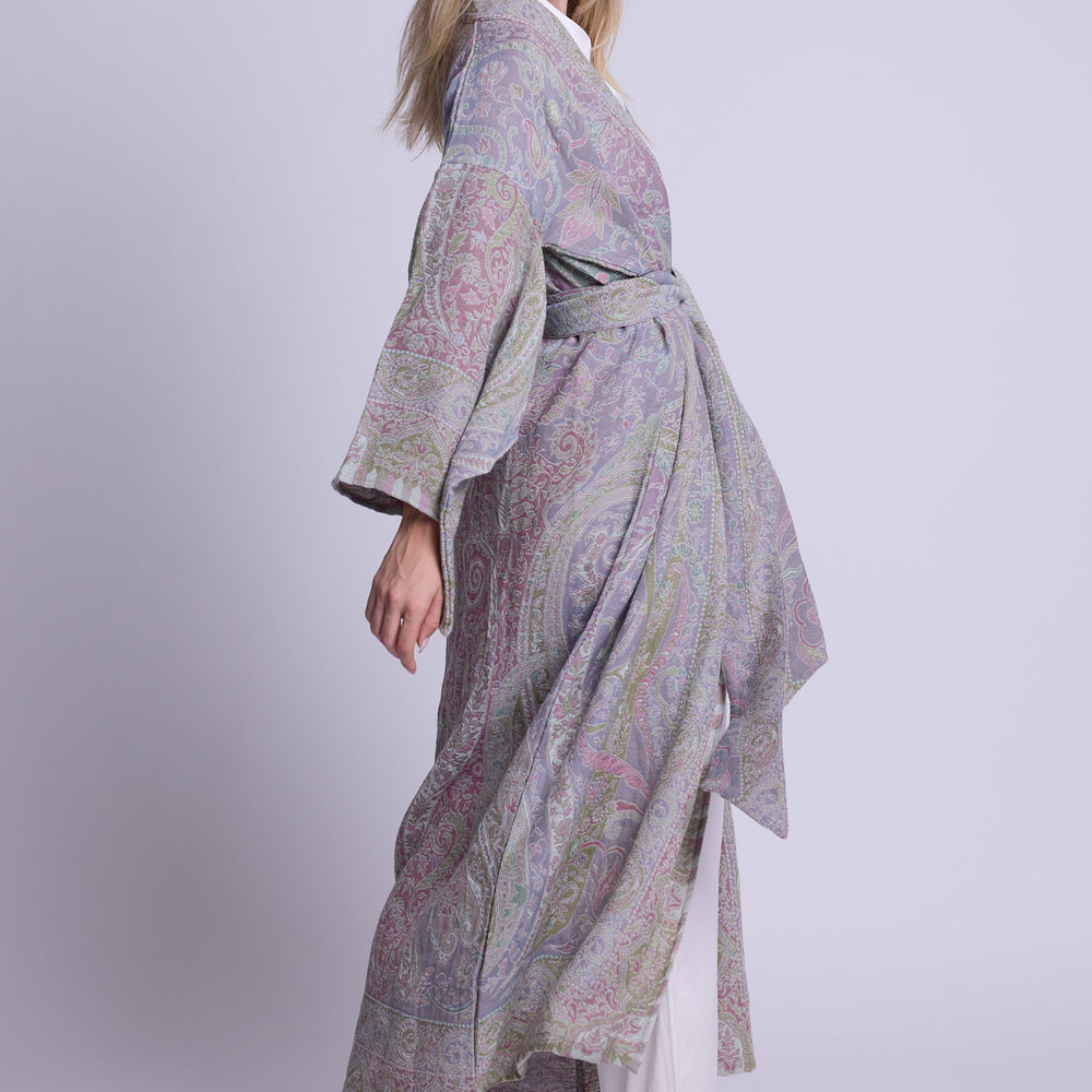 Lilac Paisley Kimono Coat