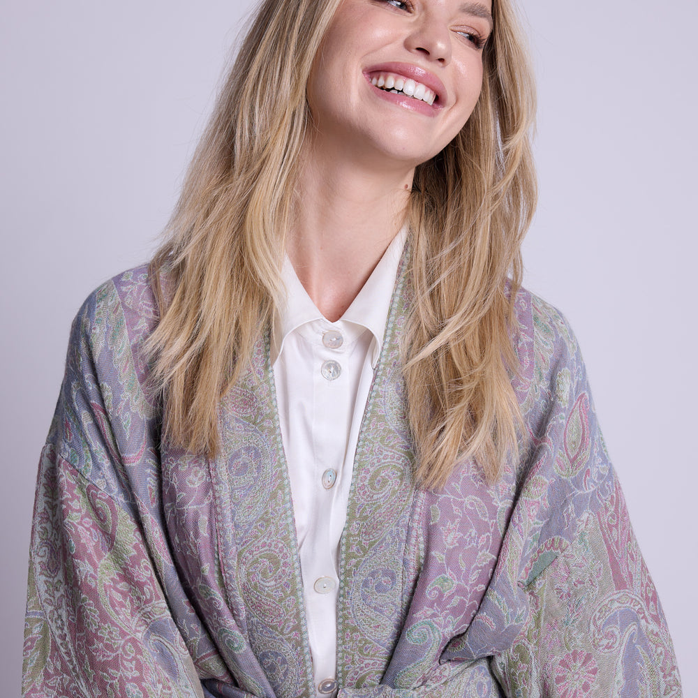 Lilac Paisley Kimono Coat