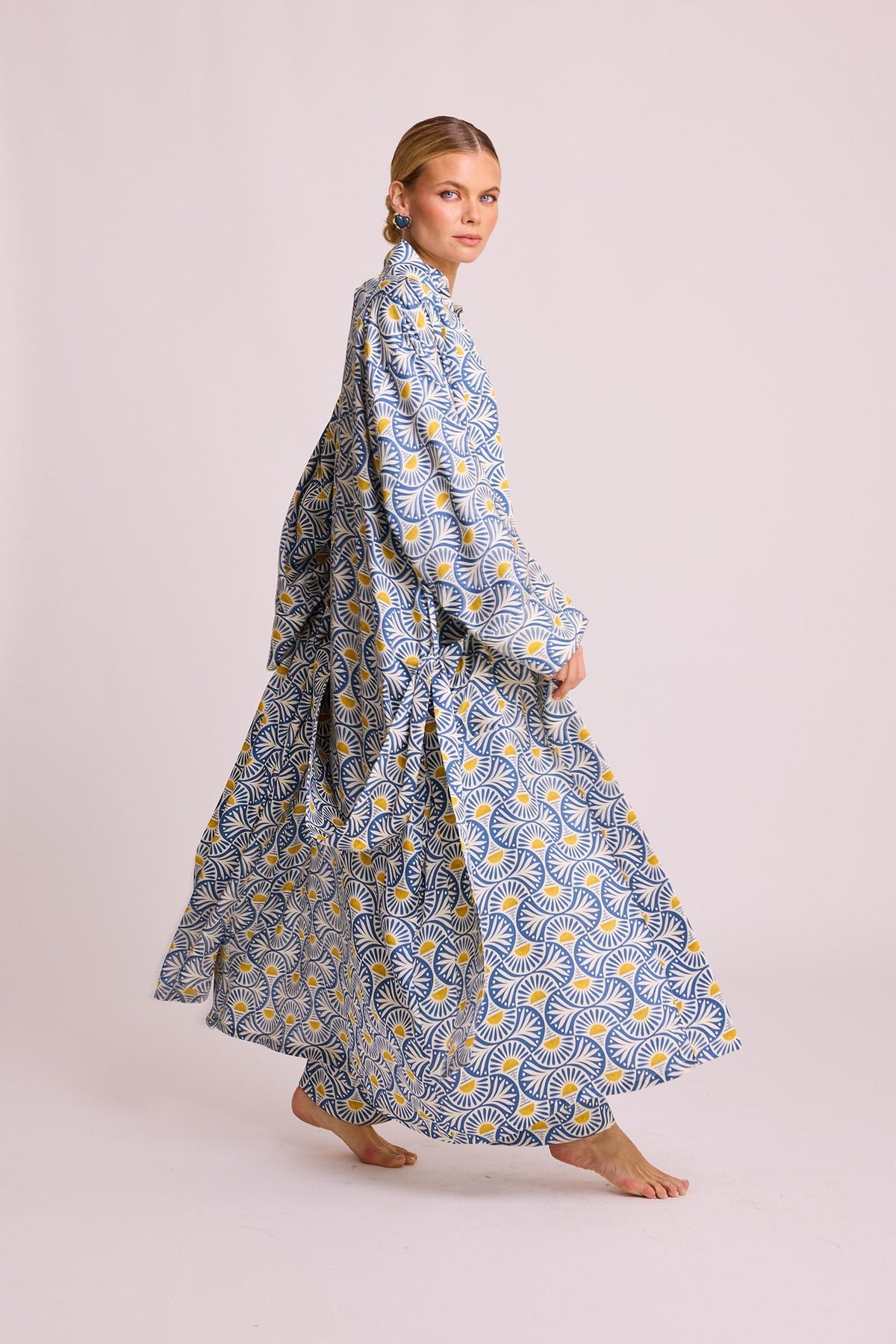 Sarason Robe in SMALL BLUE - Sustainable Fashion by KLEED LOUNGEWEAR