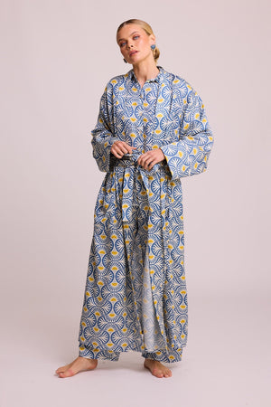 Sarason Robe in SMALL BLUE - Sustainable Fashion by KLEED LOUNGEWEAR