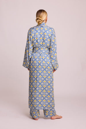 Sarason Robe in SMALL BLUE - Sustainable Fashion by KLEED LOUNGEWEAR